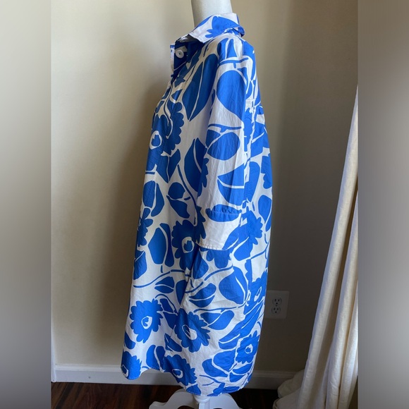 Piazza Sempione Collared Poplin Shirt Dress Florals *No Belt* Made in Italy - Picture 3 of 10